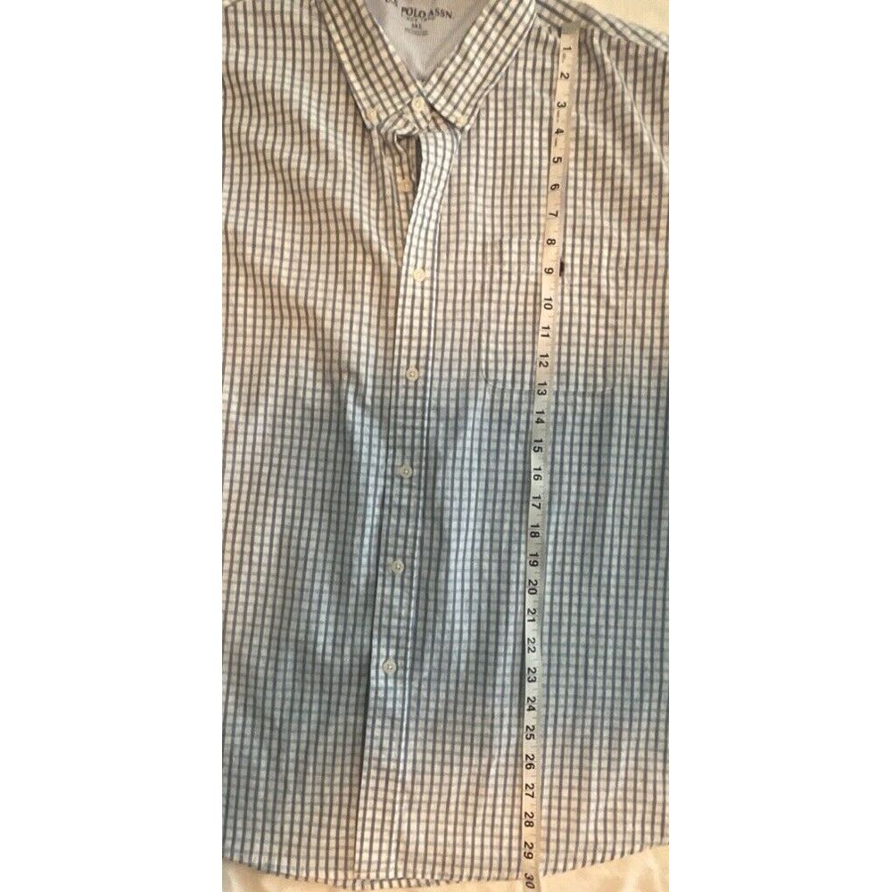US POLO ASSN Blue Plaid Button Down Shirt - Men's Size 3X‎ - Picture 4 of 7